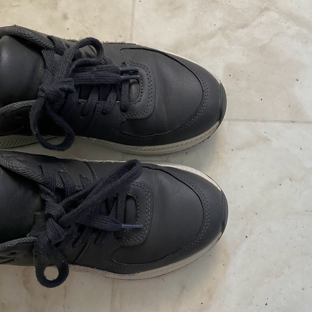 Everlane The Trainer Dark Grey Leather Suede Lace Up Low Top Sneakers Size 6 - Picture 4 of 10